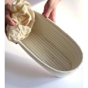 Banneton de ratán alargado